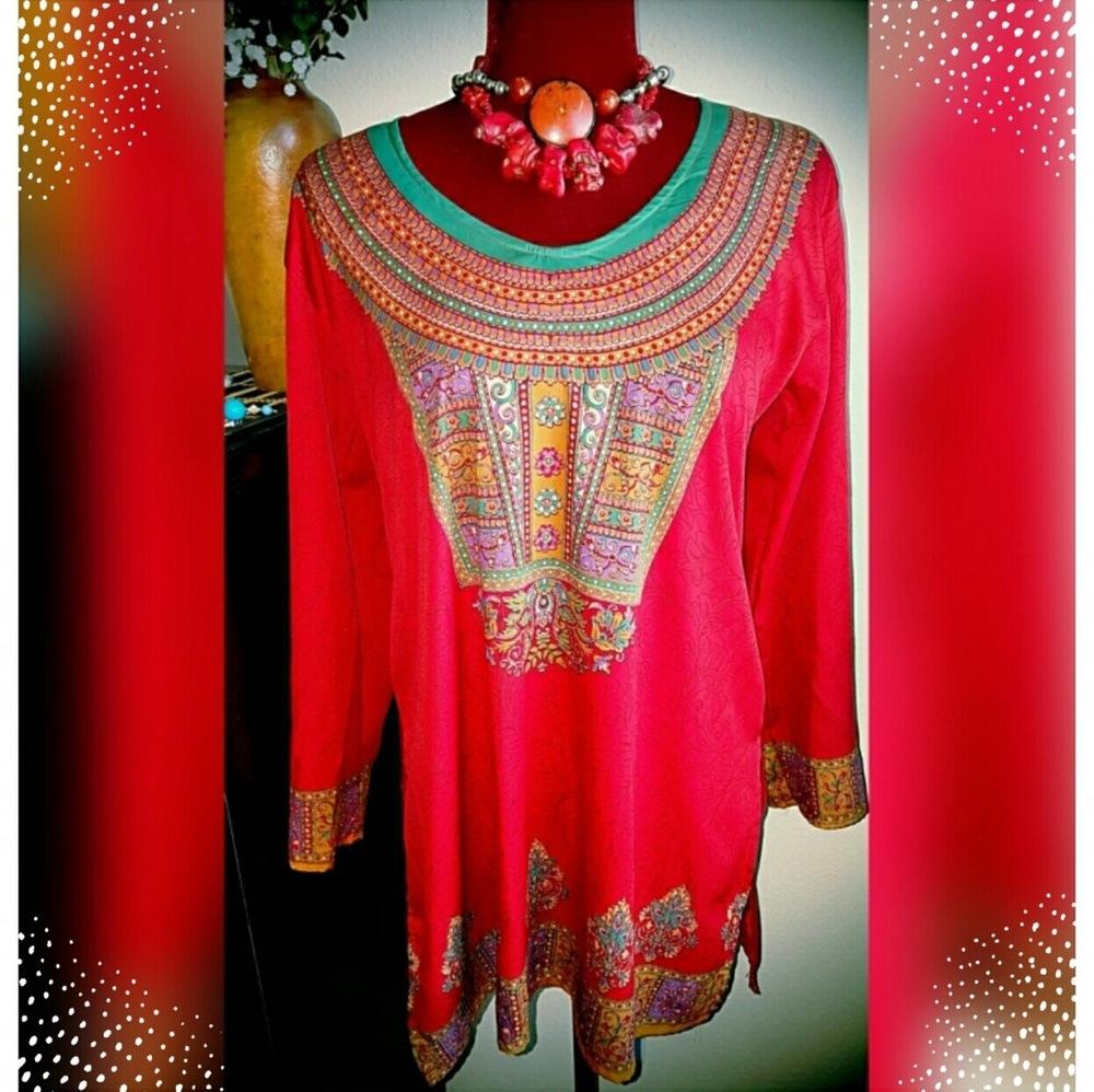 Red Ethnic Tunic